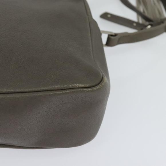 SAINT LAURENT Shoulder Camera Bag Leather Gray Silver Auth ep7783 - Picture 11 of 16